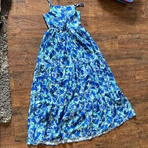 Amazon Blue Floral Maxi Dress